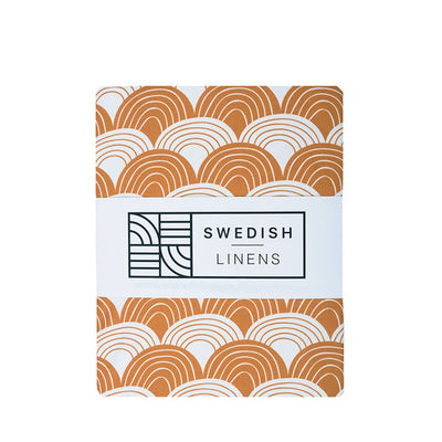 Swedish Linens Rainbows Fitted Sheet – Cinnamon Brown