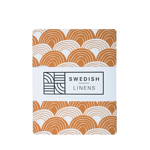 Swedish Linens Rainbows Flat Sheet – Cinnamon Brown