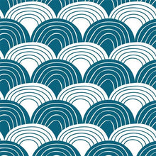 Swedish Linens Rainbows Fitted Sheet – Moroccan Blue