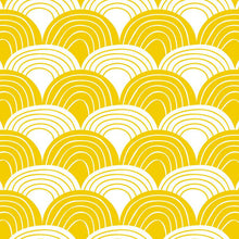 Swedish Linens Rainbows Fitted Sheet – Mustard Yellow