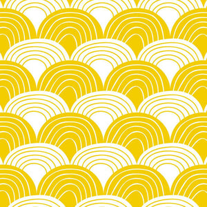 Swedish Linens Rainbows Fitted Sheet – Mustard Yellow