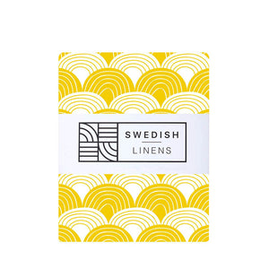 Swedish Linens Rainbows Fitted Sheet – Mustard Yellow