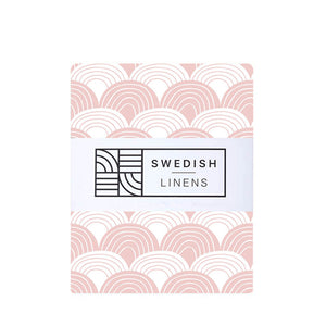 Swedish Linens Rainbows Fitted Sheet – Nudy Pink