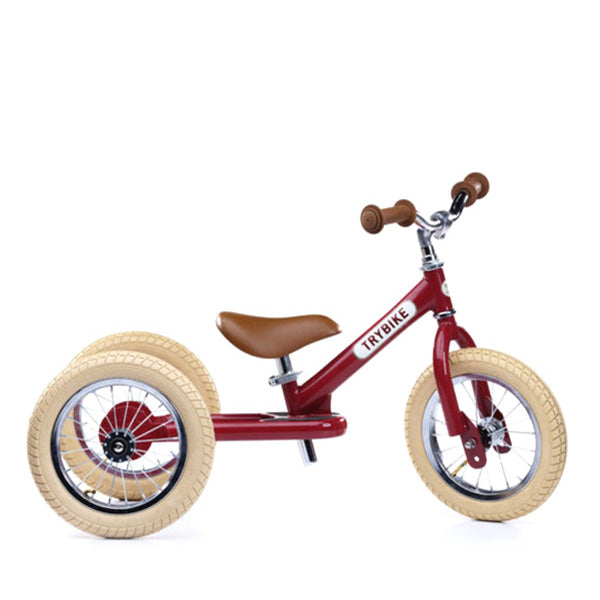 Trybike 2-in-1 Balance Bike Steel - Vintage Red