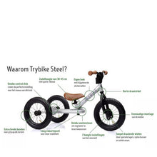 Trybike 2-in-1 Balance Bike Steel - Black
