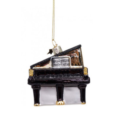 Vondels Glass Shaped Christmas Ornament - Black Grand Piano