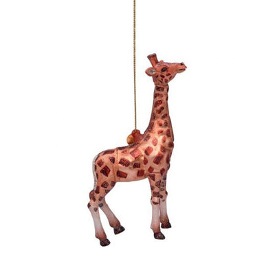 Vondels Glass Shaped Christmas Ornament - Brown Giraffe