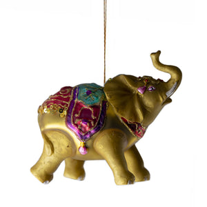 Vondels Glass Shaped Christmas Ornament - Decorated Elephant