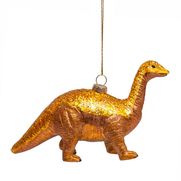 Vondels Glass Shaped Christmas Ornament - Dino w/ Gold