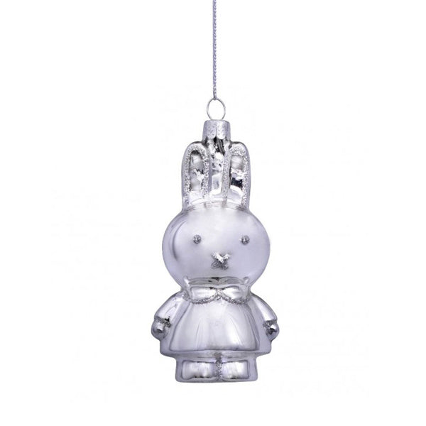 Vondels Glass Shaped Christmas Ornament - Miffy Silver