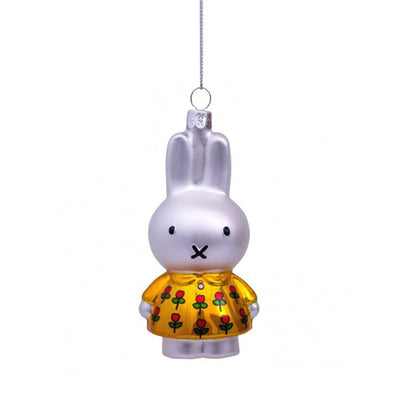 Vondels Glass Shaped Christmas Ornament - Miffy with Yellow Tulip Dress
