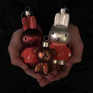 Vondels Glass Shaped Christmas Ornament - Miffy with Orange Dress