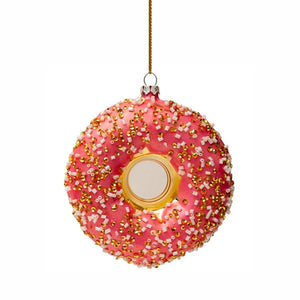 Vondels Glass Shaped Christmas Ornament - Orange Donut