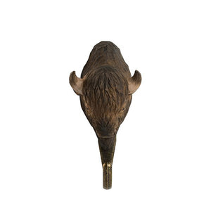 Wildlife Garden Hand Carved Animal Hook - American Bison