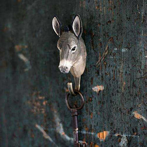 Wildlife Garden Hand Carved Animal Hook - Donkey