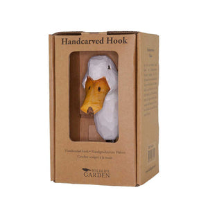 Wildlife Garden Hand Carved Animal Hook - Duck
