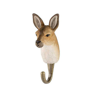 Wildlife Garden Hand Carved Animal Hook - Kangaroo