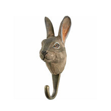 Wildlife Garden Hand Carved Animal Hook - Mountain Hare
