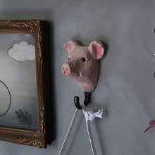 Wildlife Garden Hand Carved Animal Hook - Pig