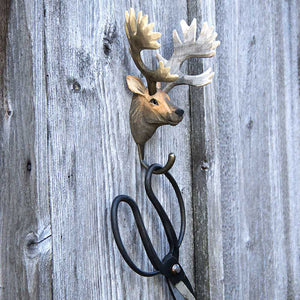 Wildlife Garden Hand Carved Animal Hook - Red Deer