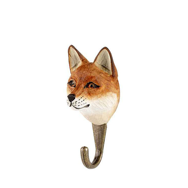 Wildlife Garden Hand Carved Animal Hook - Red Fox