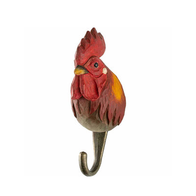 Wildlife Garden Hand Carved Animal Hook - Rooster