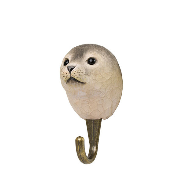 Wildlife Garden Hand Carved Animal Hook - Seal