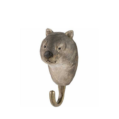 Wildlife Garden Hand Carved Hook - Wombat