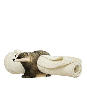 Wildlife Garden Hand Carved Napkin Ring - Badger
