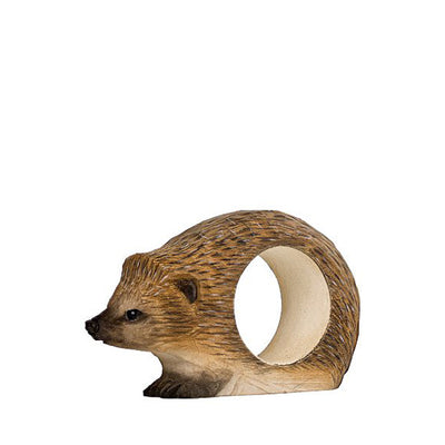 Wildlife Garden Hand Carved Napkin Ring - Hedgehog