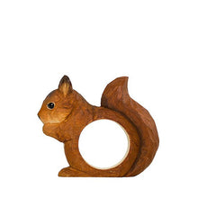 Wildlife Garden Hand Carved Napkin Ring - Squirrel