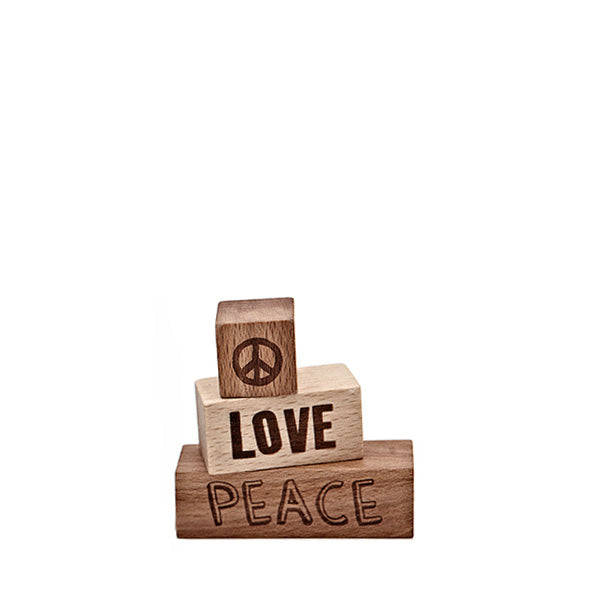 Wooden Story Message Blocks – Peace Love