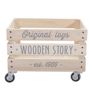 Wooden Story Wooden Storage Crate On Wheels With Top