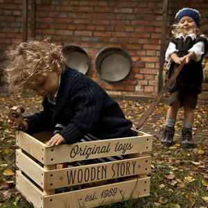 Wooden Story Wooden Storage Crate On Wheels With Top