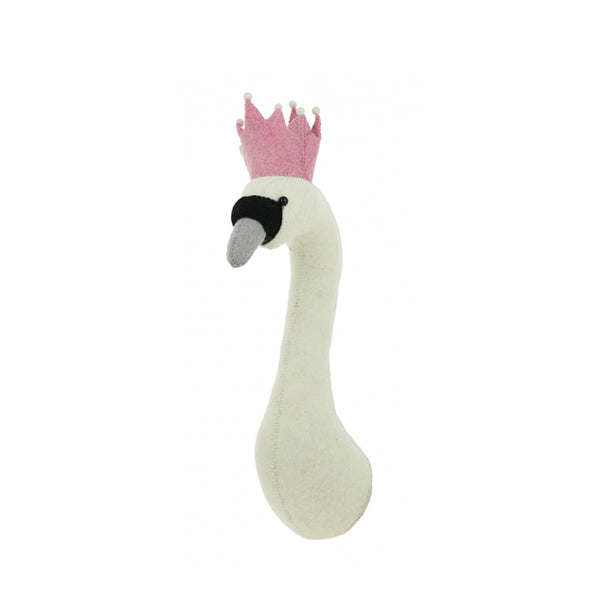 Fiona Walker Mini Animal Head – Swan with Crown