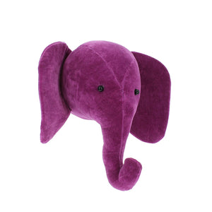 Fiona Walker Mini Velvet Elephant Head – Fuchsia